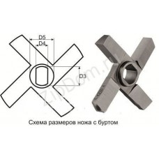 Нож МИМ-600 с буртом двухсторонний