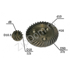Коническая  пара для УШМ 125/900 Ø10х50, Ø8х19