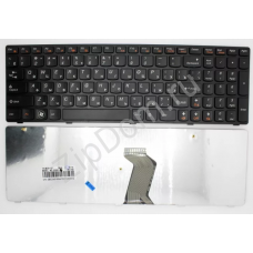 Клавиатура для ноутбука Lenovo Ideapad G580, G585, G780, V580, Z580, Z585, Z780 Series. Плоский Enter. Черная, с черной рамкой. PN: AELZ3700110.