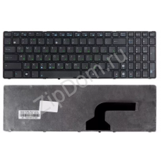 Клавиатура для ноутбука Asus A52, A53, A54, A72, N50, N51, N52, N53, N60, N61, N70, N71, N73, K52, K53, F50, X52, X53, X54, X55 Series. Плоский Enter. Черная, без рамки. Русифицированная. PN:9J.