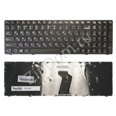 Клавиатура для ноутбука Lenovo G500, G505, G510, G700, G710 Series. Плоский Enter. Черная, с черной рамкой. PN: MP-12P83SU-686, NSK-B70SC 0R.