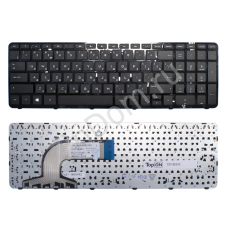 Клавиатура для ноутбука HP Pavilion 15-e, 15-g, 15-n, 15-r, 15t-e, 15t-n Series. Плоский Enter. Черная, с черной рамкой. PN: 9Z.N9HSC.601.