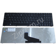Клавиатура для ноутбука Asus A53, A73, K53, K73, X53, X73 Series. Плоский Enter. Черная, без рамки. Русифицированная. PN: PK130J23A05, SG-38500-XAA, SG-47600-XAA, 70-N5I1K1000, 70-N5I1K1700.