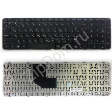 Клавиатура для ноутбука HP Pavilion G6-2000, G6-2100, G6-2200, G6-2300 Series. Плоский Enter. Черная, с черной рамкой. Русифицированная. PN: V132446AS1, 673613-001, 681800-001, AER36700310, AER3