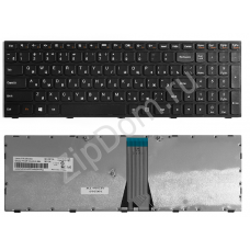 Клавиатура для ноутбука Lenovo IdeaPad G50-30, G50-45, G50-70 Series. Плоский Enter. Черная, с черной рамкой. PN: NSK-BQ0SN, 25214725.