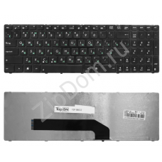 Клавиатура для ноутбука Asus F52, K50, K51, K61, K70, X5, X70 Series. Плоский Enter. Черная, с рамкой. PN: MP-07G73RU-5283, V090562BK1.