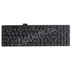 Клавиатура для ноутбука Asus K55, K55A, K55V K55VD, K55VM, K55VJ, A55, U57, K75VJ Series. Плоский Enter. Черная, без рамки. PN: NSK-UGR0R.