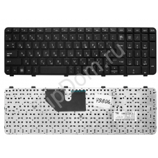 Клавиатура для ноутбука HP Pavilion DV6-6000, DV6-6100, DV6-6200 Series. Г-образный Enter. Черная, с черной рамкой. PN: 633890-001, 9Z.N6DUS.001.