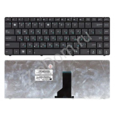 Клавиатура для ноутбука Asus A42, A42N, B43, K41, K42, K43, UL30 Series. Плоский Enter. Черная, с черной рамкой. PN: 0KN0-FS1US01, 9J.1M82.60R.
