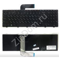 Клавиатура для ноутбука Dell Inspiron N5110, M5110, M511R, 15R, XPS 17 Series. Плоский Enter. Черная, с черной рамкой. Русифицированная. PN: NSK-DY0SW, 9Z.N5YSW.00R, 04DFCJ, ONKR2C, MP-10K73SU-442.